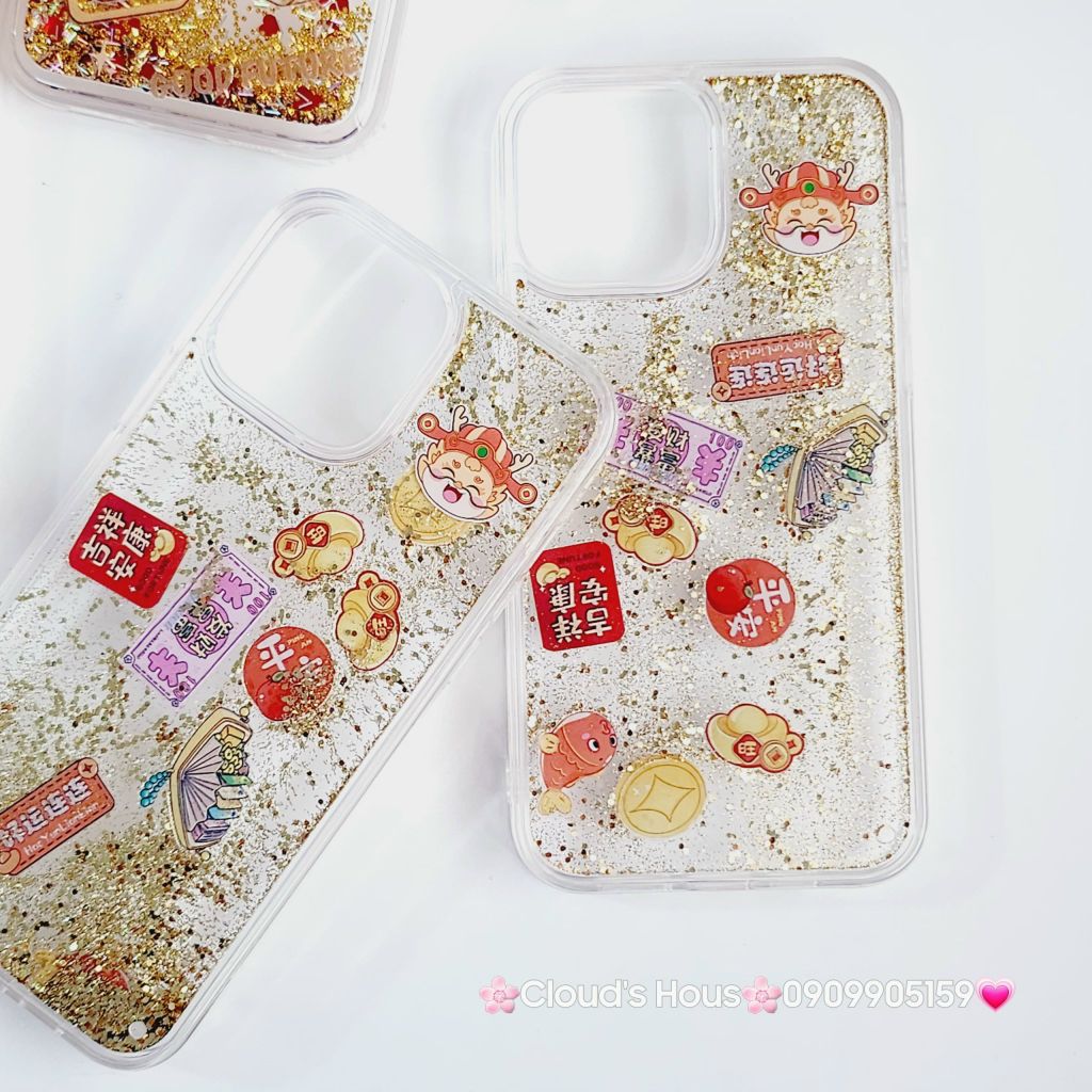 Case Ốp điện thoại iPhone Trong Bling nước icon Tết iPhone 11/12/13/14/15/Pro/Promax - TẾT