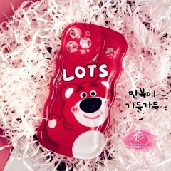 Case Ốp điện thoại iPhone Gấu dâu Lotso Chất Phao Viền gợn sóng iPhone 11/12/13/14/Plus/Pro/Promax