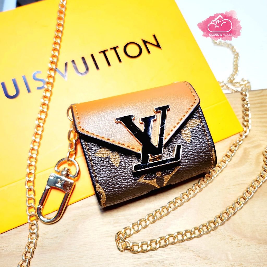 Cover Case Vỏ bảo vệ Airpod Bóp da LV Siêu Sang kèm dây đeo Airpod 1/2/3/Pro/Pro2