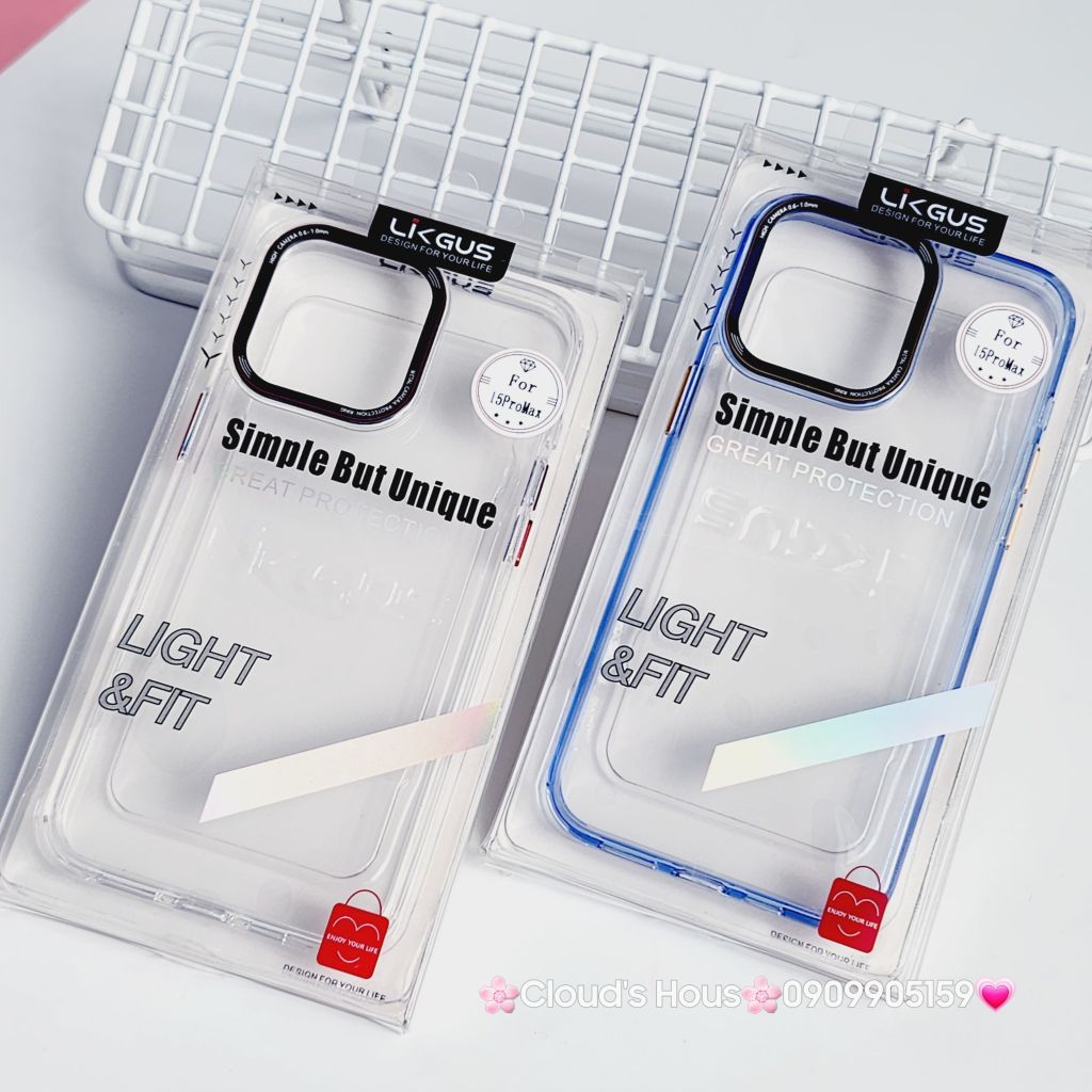 Case Ốp điện thoại iPhone Likgus Kính Trong KingKong viền màu Camera iPhone 15/16/Pro/Plus/Promax
