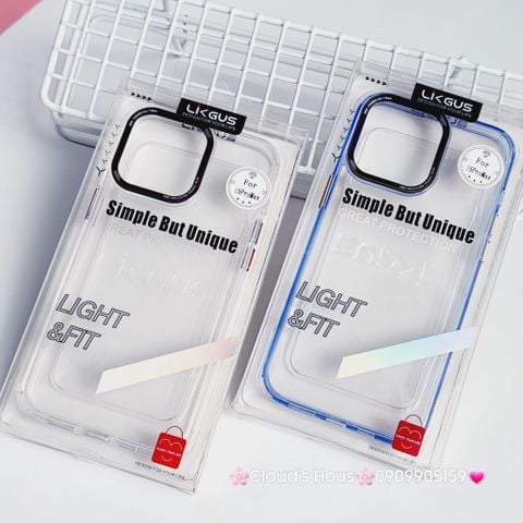 Case Ốp điện thoại iPhone Likgus Kính Trong KingKong viền màu Camera iPhone 15/16/Pro/Plus/Promax
