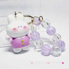 Móc Khóa đeo tay hoạt hình kute Thỏ Trắng Mặc Áo