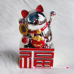 MÈO THẦN TÀI Đế Chữ Tàu - Mèo May Mắn - TẾT Size Nhỏ