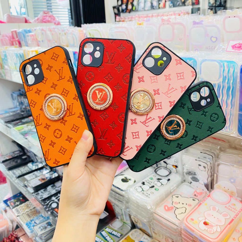 Case Ốp điện thoại iPhone LV Da kèm Ring  iPhone X/Xs/XsMax/11/12/13/Pro/Promax