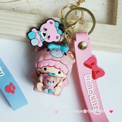 Móc Khóa Tình Mẫu Tử Đầu Xù Hello Kitty
