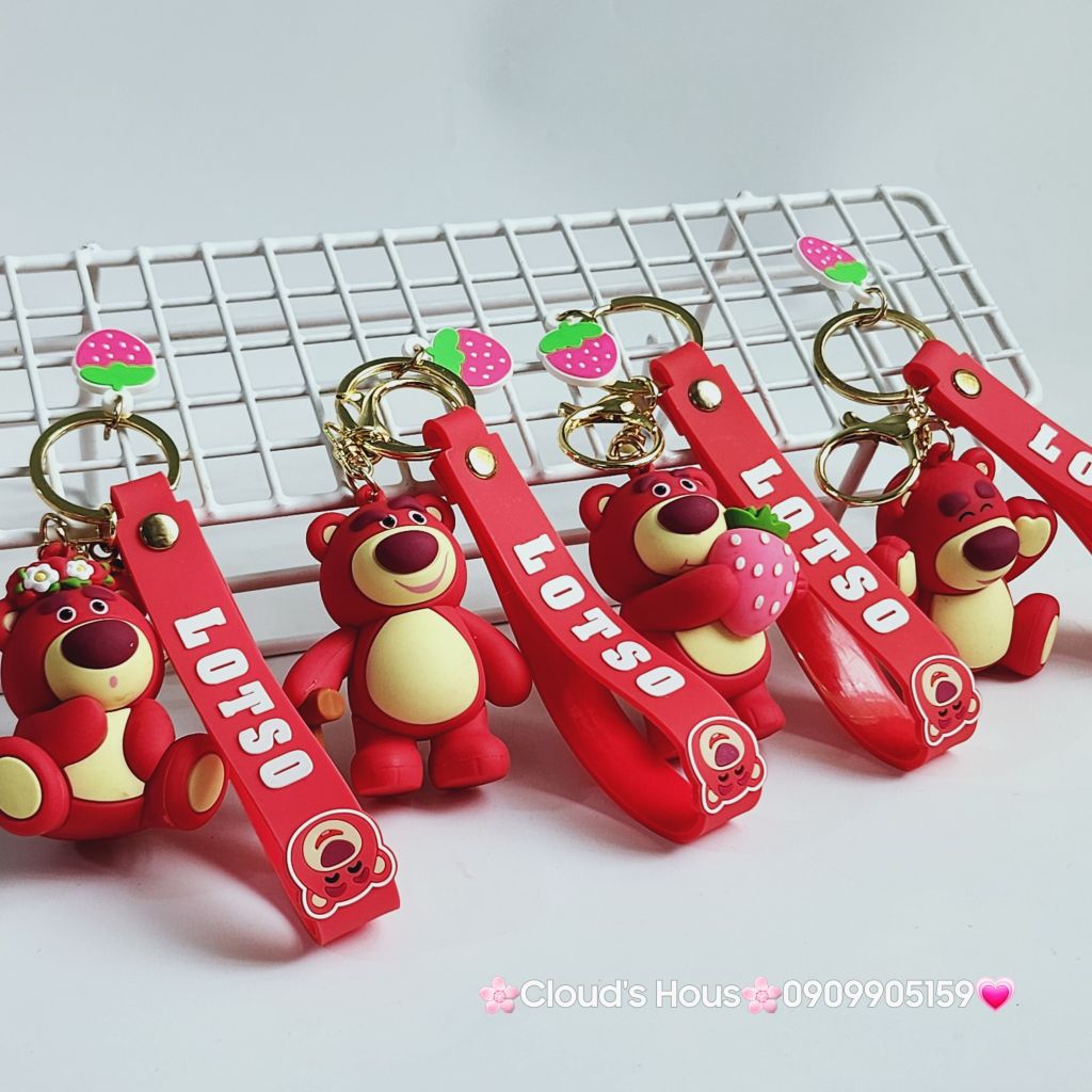 MÓC KHÓA GẤU DÂU LOTSO Mập Kute (4 mẫu)