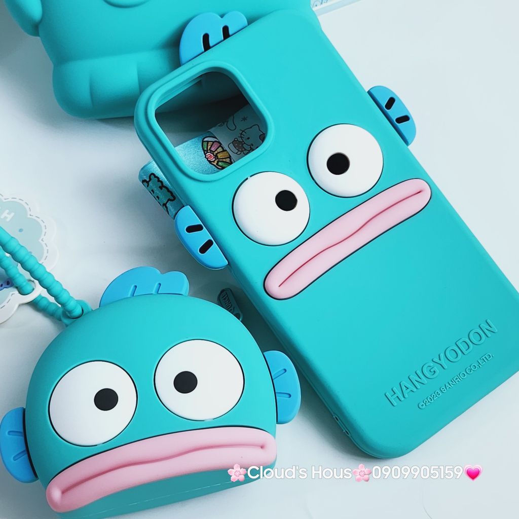 Case Ốp điện thoại iPhone Su dẻo Cá Hangyodon Sanrio Chính hãng iPhone 11/12/13/14/15/Pro/Promax