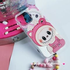 Case Ốp điện thoại iPhone Labubu Soy Mặc Yếm Lotso Ánh Lông Vũ Bạc Hologram iPhone 7+/8+/X/XSM/11/12/13/14/15/Pro/Promax