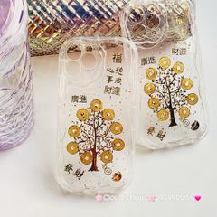 Case Ốp điện thoại iPhone Cây Mai đồng tiền phao trong dẻo chống shock iPhone 11/12/13/14/15/Pro/Promax TẾT