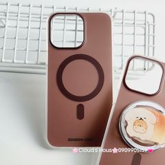 Case Ốp điện thoại iPhone Trong Nhám Magsafe Nâu Zoozoo Case iPhone 12/13/14/15/Pro/Promax