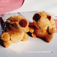 Móc Khóa Gấu Bông Chuột Capybara Đeo Balo Rùa