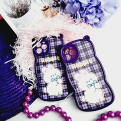 CASE IPHONE NHÁM DA TAI GẤU Tím  - THỎ Rabbit