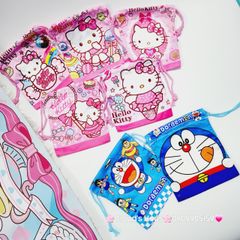 Túi Vải Dây Rút mini Hello Kitty & Doraemon