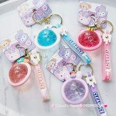 Móc Khóa Quả cầu tròn bling bling nước Clear.ice