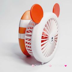 Quạt Cầm Tay Mini Thân Sọc Tai Gấu Tai Thỏ Tai Mèo