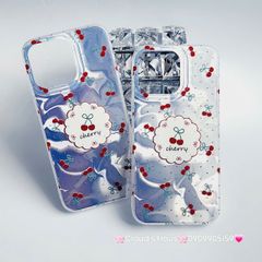 Case Ốp điện thoại iPhone Cherry Ánh Bạc Hologram iPhone 12/13/14/15/Pro/Promax