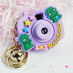 Móc Khóa Máy Ảnh Khủng Long Rainbow Có đèn