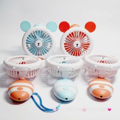 Quạt Cầm Tay Mini Thân Sọc Tai Gấu Tai Thỏ Tai Mèo