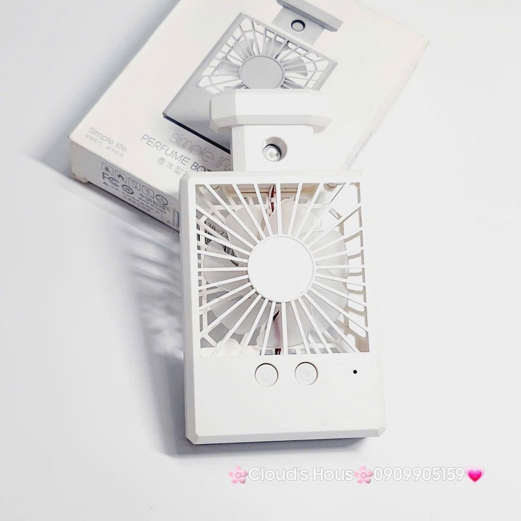 Mini Fan - Quạt Cầm Tay - Để Bàn Dáng Nước Hoa Có Phun Sương