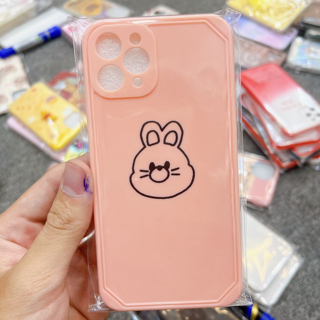 Case Ốp điện thoại iPhone Mèo và Thỏ Nhám trơn Form vuông