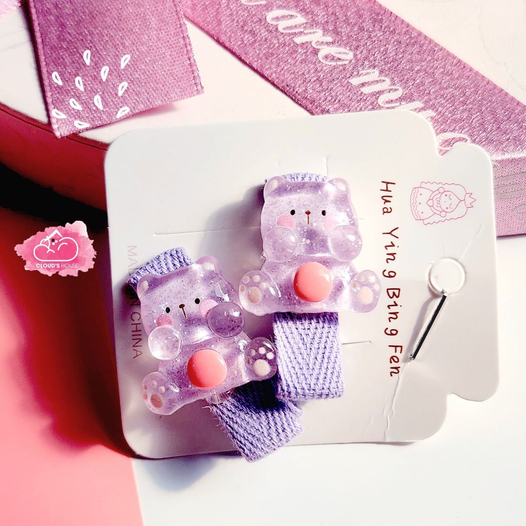 Kẹp tóc Charm gấu cho bé (5 màu)