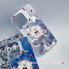 Case Ốp điện thoại iPhone Cherry Ánh Bạc Hologram iPhone 12/13/14/15/Pro/Promax