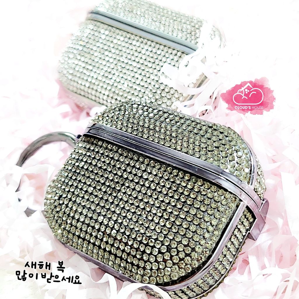 Cover Case Vỏ bảo vệ Airpod Đính đá Đen huyền bí Airpod 1/2/3/Pro/Pro2