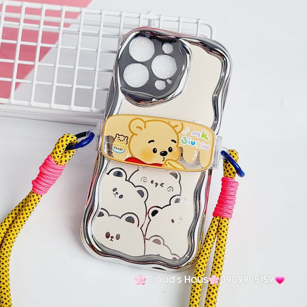 Dây Dù ĐEO chéo kèm thanh KẸP giữ điện thoại hoạt hình kute