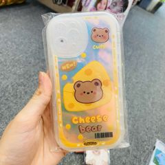 Case ốp điện thoại iPhone Hologram Gấu và thỏ form tròn