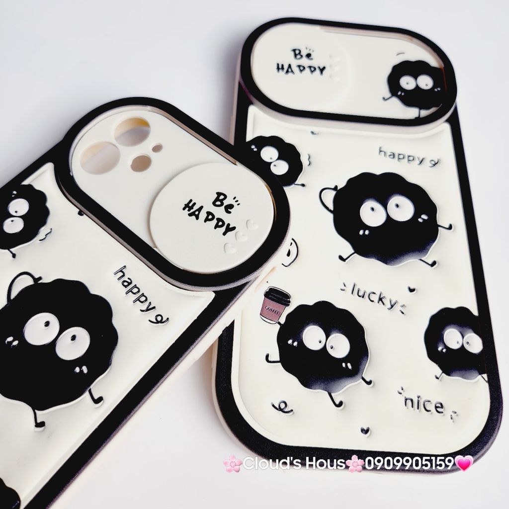 Case Ốp điện thoại iPhone Hòn Than Đen Be Hapy Phao Da iPhone 11/12/13/14/15/Pro/Promax