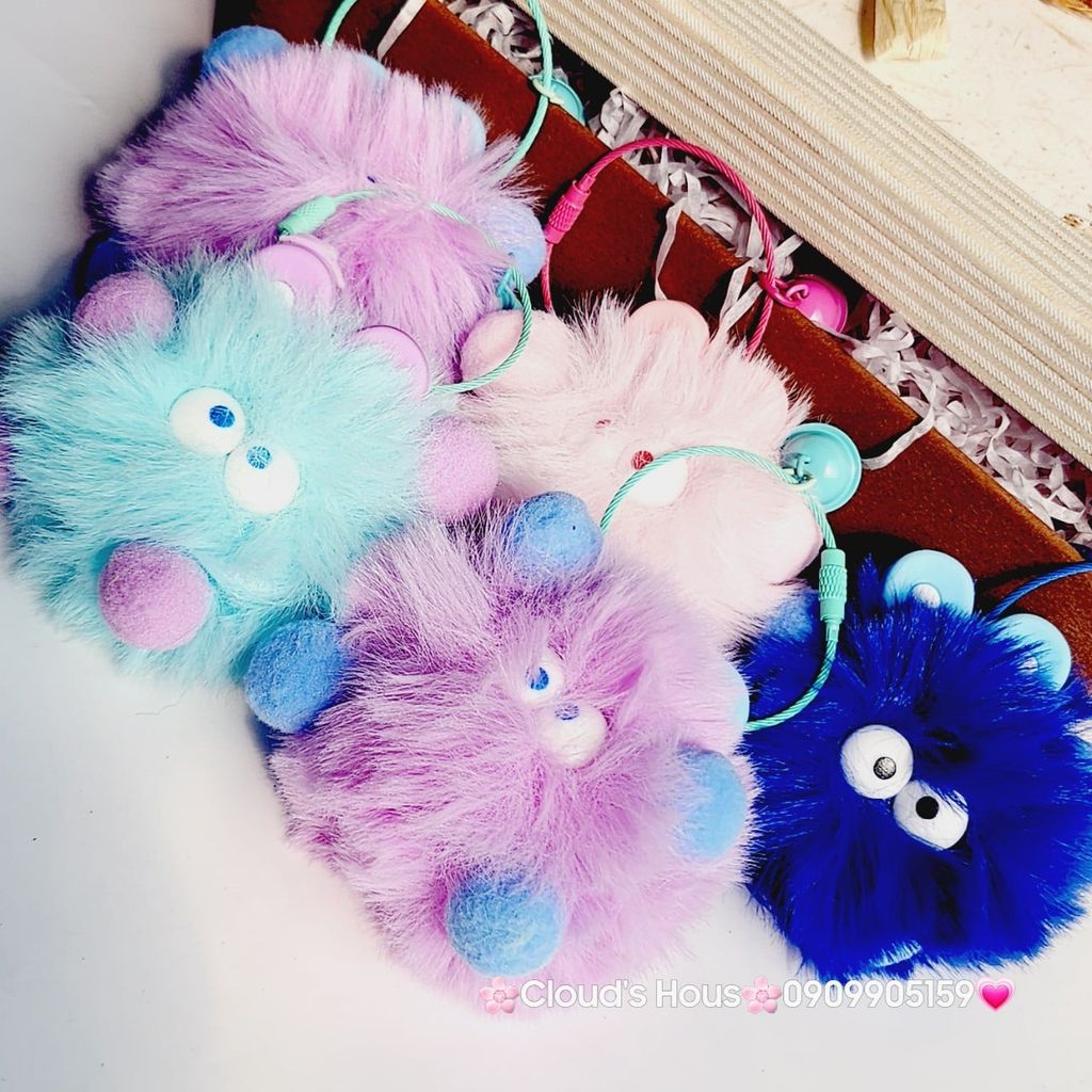 Móc Khóa Cục Bông Monster  Nhiều Màu Dễ Thương