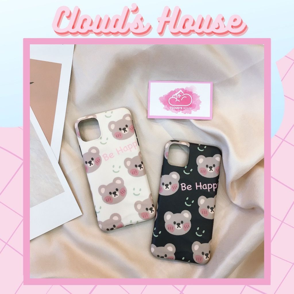 Case ốp điện thoại iPhone Gấu Be happy bóng gợn sóng