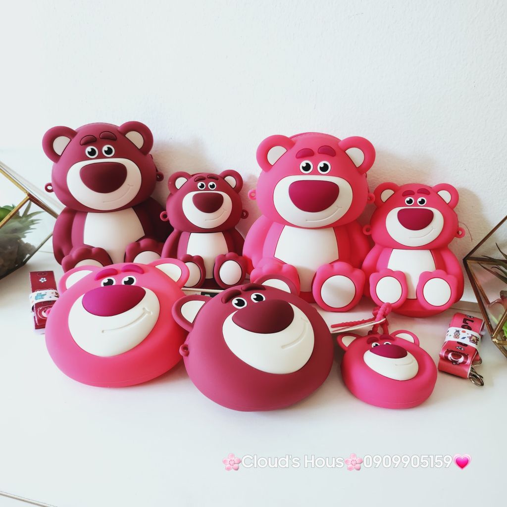TÚI ĐEO CHÉO SILICONE GẤU DÂU LOTSO Màu đậm Chính Hãng Disney