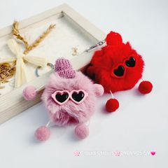 Móc Khóa Cục Bông Monster Đeo Kính Đội Mũ