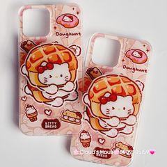 Case Ốp điện thoại iPhone Magsafe Mèo Hello Kitty Bread Pineapple bun Kèm Popsocket Nam Châm iPhone 11/12/13/14/15/Pro/Promax