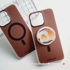 Case Ốp điện thoại iPhone Trong Nhám Magsafe Nâu Zoozoo Case iPhone 12/13/14/15/Pro/Promax