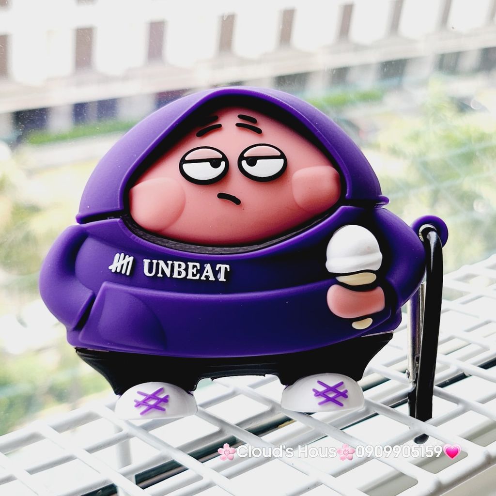 Cover Case Vỏ bảo vệ Airpod Su dẻo Bé Mập áo Tím Airpod 1/2/3/Pro/Pro2