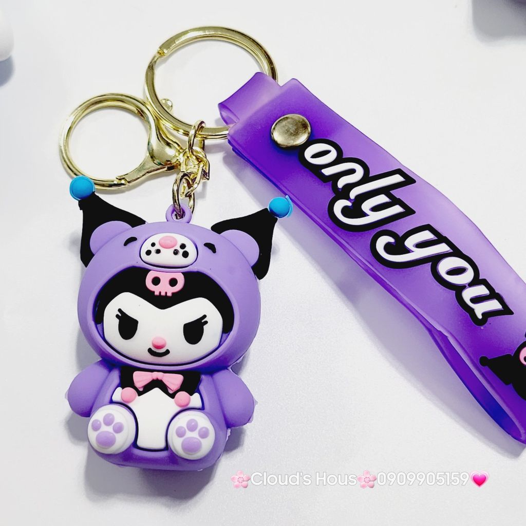 Móc Khóa Sanrio Kuromi Cinnamoroll Flan dây Only you