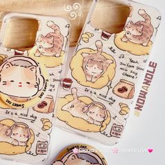 Case Ốp điện thoại iPhone Mèo Mập Lười Nice Day Kèm Popsocket Magsafe Nam Châm iPhone 11/12/13/14/15/Pro/Promax