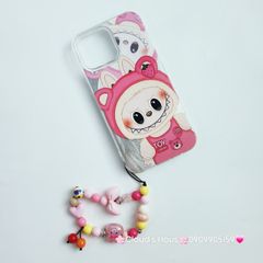 Case Ốp điện thoại iPhone Labubu Soy Mặc Yếm Lotso Ánh Lông Vũ Bạc Hologram iPhone 7+/8+/X/XSM/11/12/13/14/15/Pro/Promax