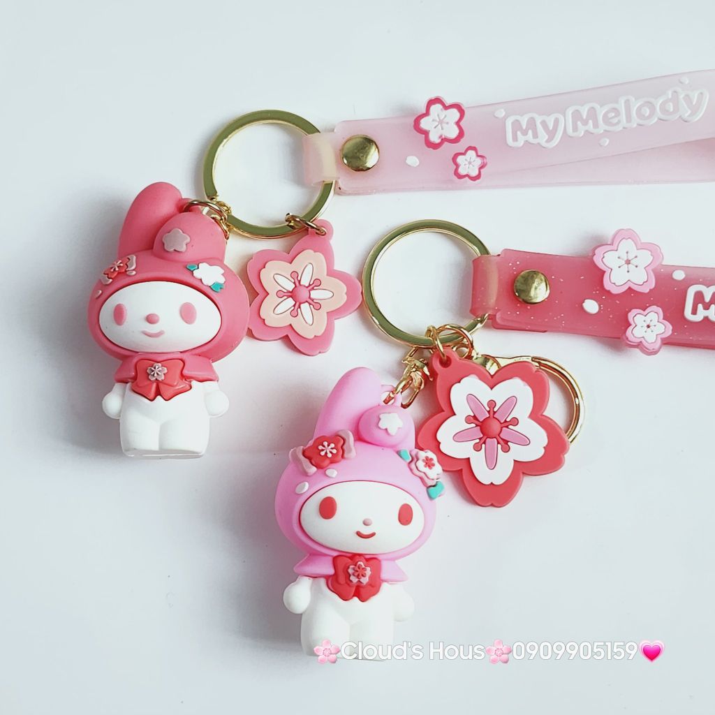 Móc Khoá Hoạt hình Sanrio Tone Trắng Hồng My Melody