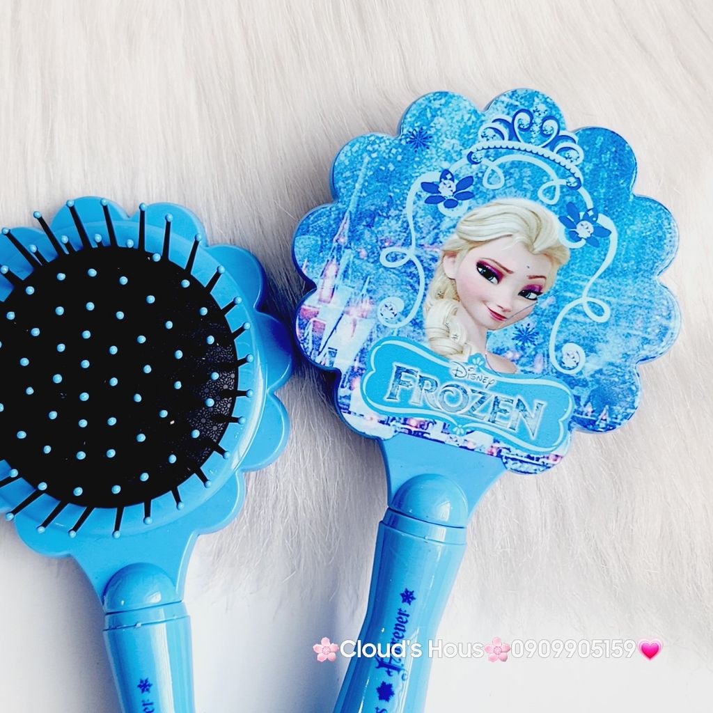 Lược Chải Tóc Đệm Khí Mát Xa Hình Công Chúa Elsa Frozen Tiện Dụng Dành Cho Bé Gái