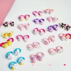 Cột tóc Charm to Kuromi Cinnamoroll Melody Flan (cặp)