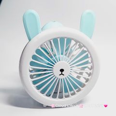 Quạt Cầm Tay Mini Thân Sọc Tai Gấu Tai Thỏ Tai Mèo