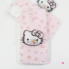 Case Ốp điện thoại iPhone Hello Kitty Nền Hồng PopSocket iPhone 12/13/14/15/16/Pro/Promax