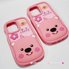 Case Ốp điện thoại iPhone Su dẻo Loopy Nền Hồng Viền Gợn Sóng iPhone 11/12/13/14/15/Pro/Promax