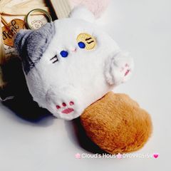 Móc Khóa Gấu Bông Mèo Bông Dễ Thương Squeaker Có Tiếng