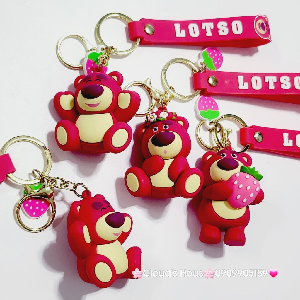 MÓC KHÓA GẤU DÂU LOTSO Mập Kute (4 mẫu)