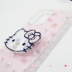 Case Ốp điện thoại iPhone Hello Kitty Nền Hồng PopSocket iPhone 12/13/14/15/16/Pro/Promax