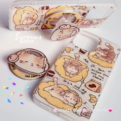 Case Ốp điện thoại iPhone Mèo Mập Lười Nice Day Kèm Popsocket Magsafe Nam Châm iPhone 11/12/13/14/15/Pro/Promax